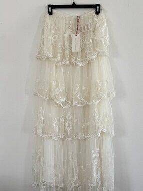 LoveShackFancy Celesa Skirt in Ivory | NWT